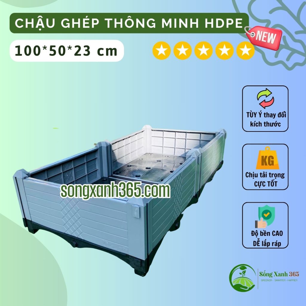 chậu ghép trồng rau hdpe