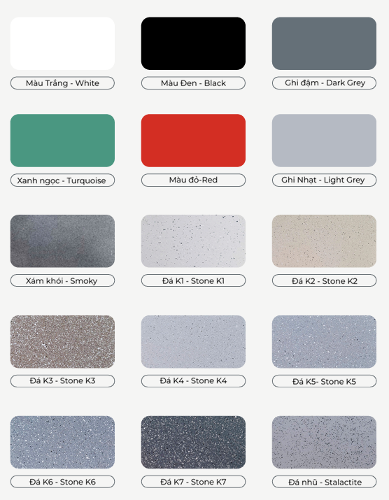 bảng màu cơ bản chậu composite Sống xanh 365